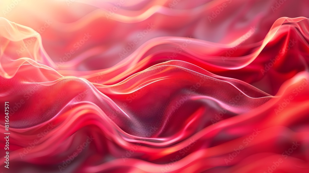 Close up of red textile with blurred backdrop Close up of red textile with blurred backdrop