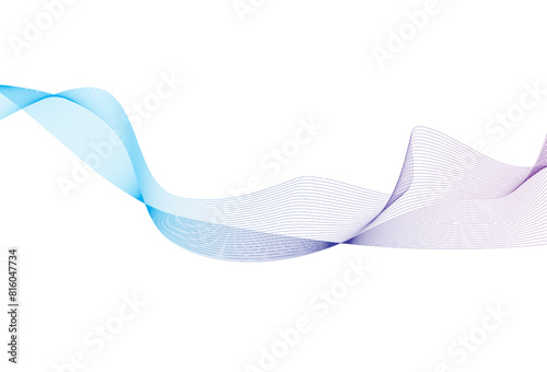 Abstract colourful smooth wave on a white background. Dynamic sound wave on white background. Modern colorful wavy lines pattern design element. Wave line