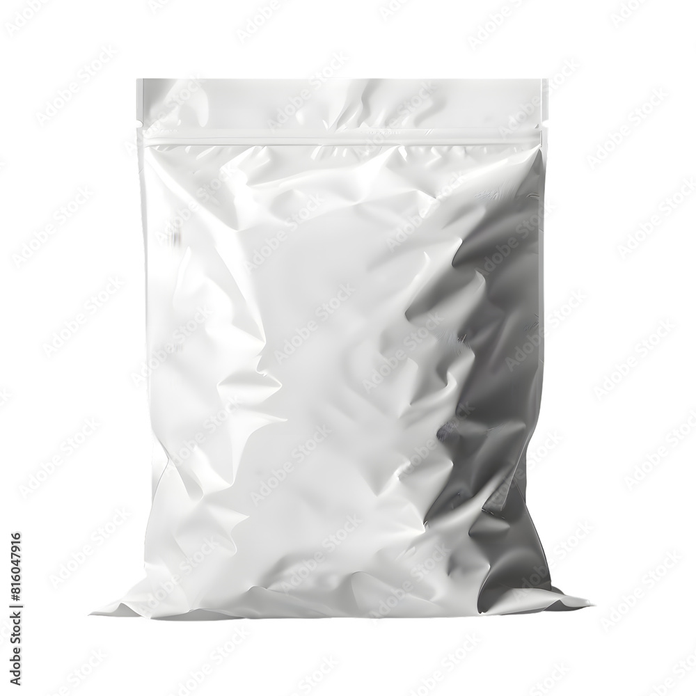 White plastic bag mockup for product isolated on transparent background. 3d blank white plastic bag for packaging design White plastic bag mockup for product isolated on transparent background. 3d blank white plastic bag for packaging design