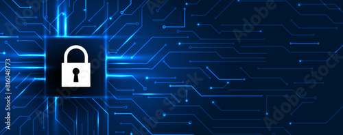 Cyber security and information or network protection. Future cyber technology web services for business and internet project. Vector art