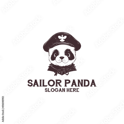 Sailor panda logo vector illustration