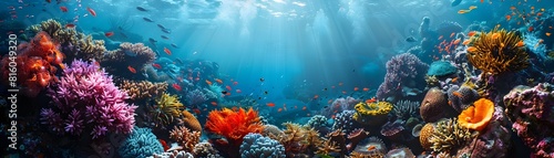 Vibrant Marine Sanctuary with Diverse Underwater Life and Coral Reef Ecosystem