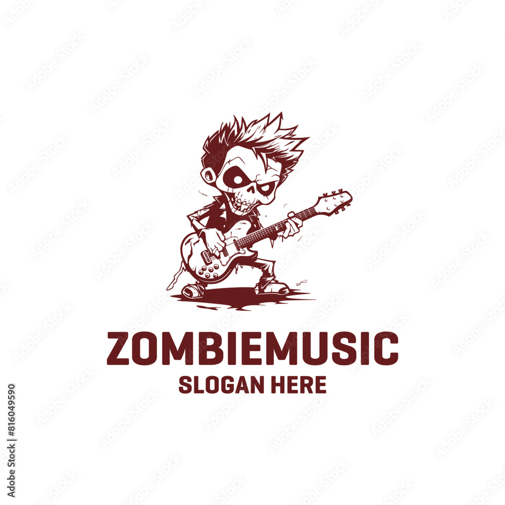 Zombie music logo vector illustration Zombie music logo vector illustration