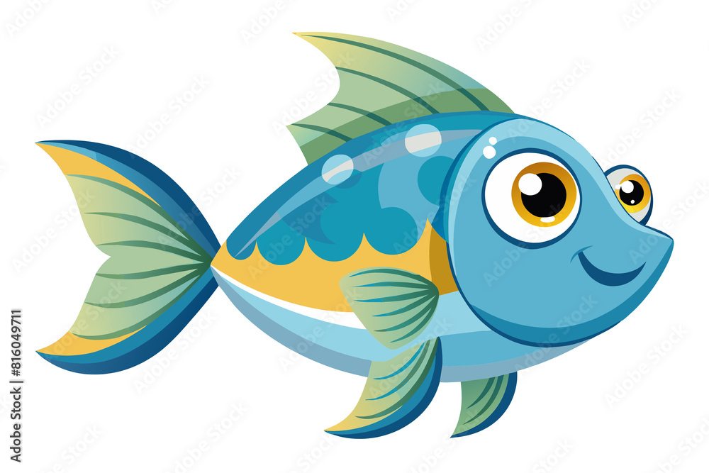 Cartoon animals under the sea ,Sea Life- Happy Fish
