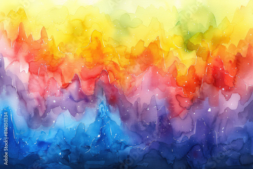 Yellow, pink, purple and blue watercolor background. Created with Ai