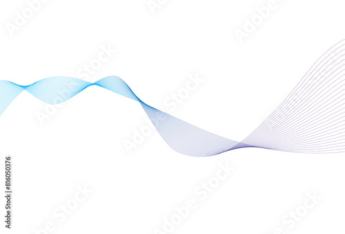 Abstract colourful smooth wave on a white background. Dynamic sound wave on white background. Modern colorful wavy lines pattern design element. Wave line