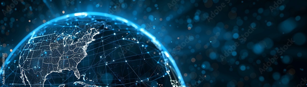 Digital globe centered on USA, representing global network, cyber technology, and international data transfer 8K , high-resolution, ultra HD,up32K HD Digital globe centered on USA, representing global network, cyber technology, and international data transfer 8K , high-resolution, ultra HD,up32K HD