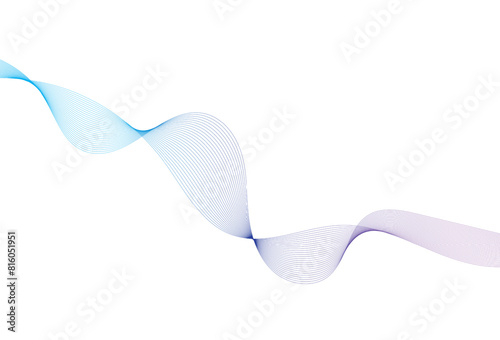 Abstract colourful smooth wave on a white background. Dynamic sound wave on white background. Modern colorful wavy lines pattern design element. Wave line