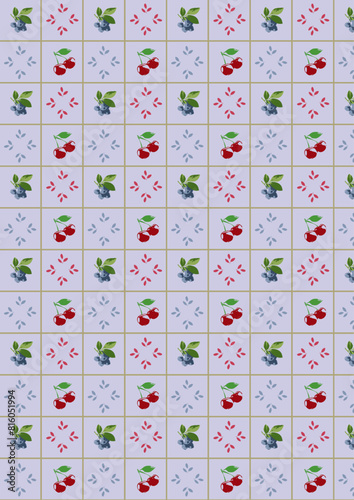 abstract pattern with leaves and flowers