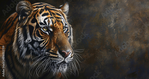  Closeup Of Tiger with deep background