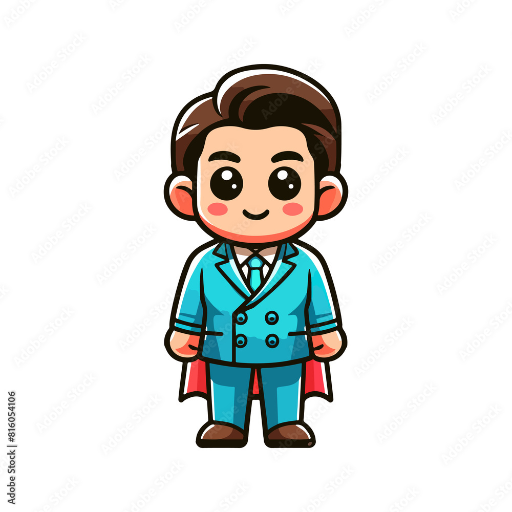 cute icon character father hero concept for father's day