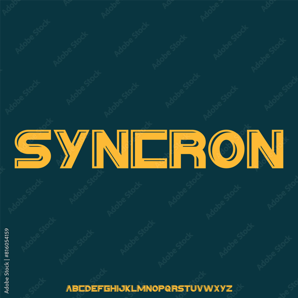 Obraz premium futuristic outlined minimal alphabet. display font vector typeset