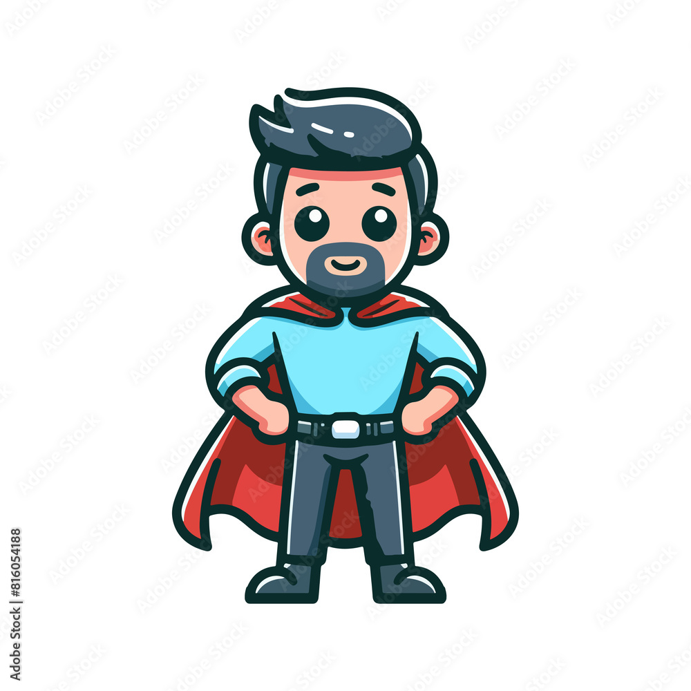cute icon character father hero concept for father's day cute icon character father hero concept for father's day