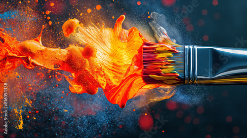 Brushstroke of Fire: A Burst of Artistic Energy