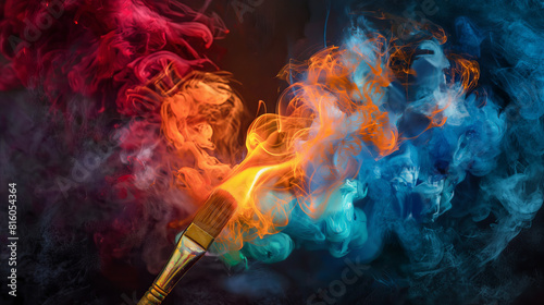 Brushstroke of Fire: A Burst of Artistic Energy