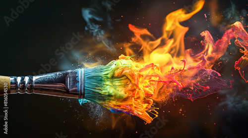 Brushstroke of Fire: A Burst of Artistic Energy © Renzo