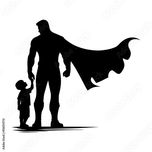 silhouette father hero concept for father's day