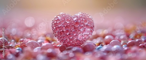3D Heart Made From Spheres  Birthday Background