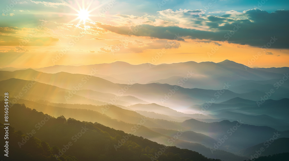 Fototapeta premium sunrise in the mountains