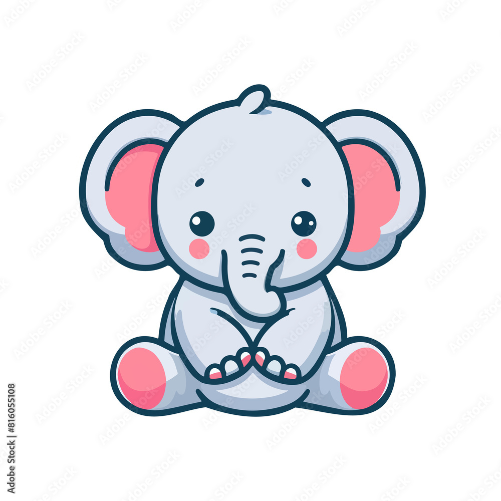 Fototapeta premium cute icon character elephant