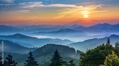 sunrise in the mountains