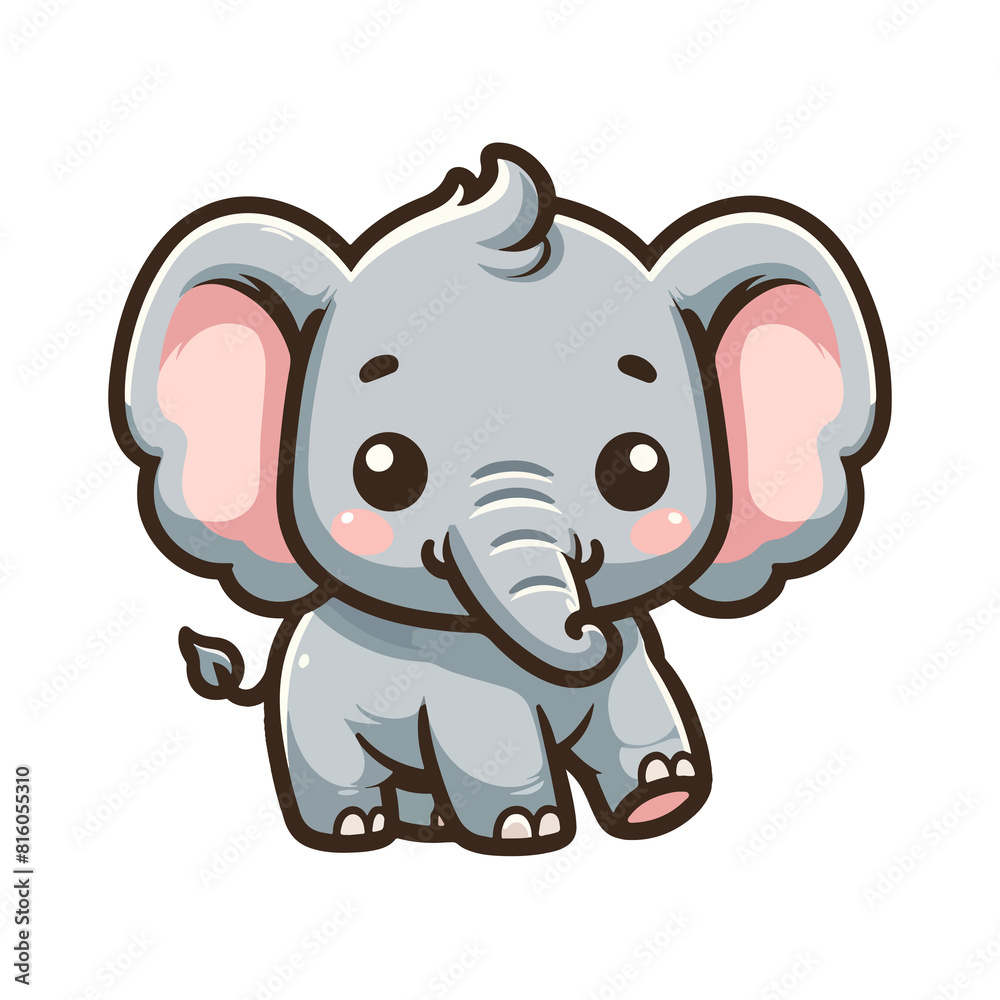 Obraz premium cute icon character elephant
