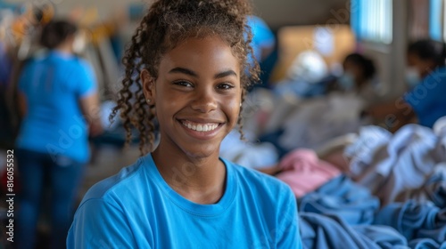 Volunteer Girl Smiling Brightly