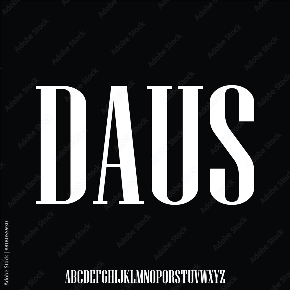 bold modern alphabet font vector