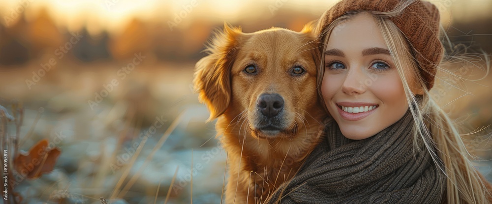 A Beautiful Woman Sitting With Her Cute Dog, Celebrating Its Birthday, Birthday Background
