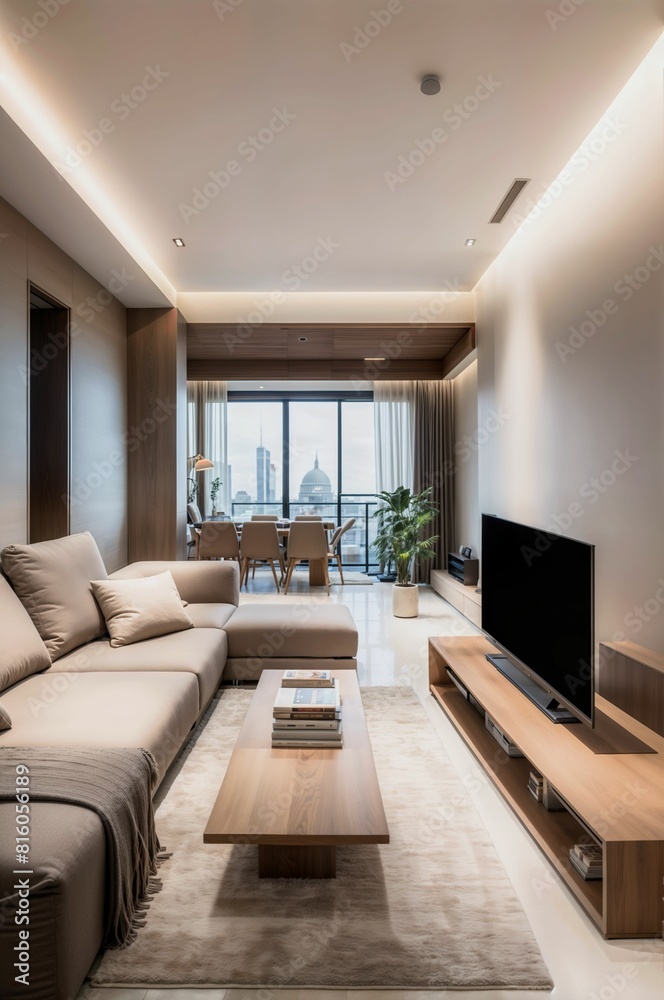 Minimalist living room - Generative AI Minimalist living room - Generative AI