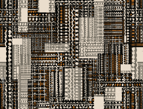 trendy modern pattern Geometr seamless texture print design, ethnic, abstract Ethnic carpet style. Geometric mosaic on the tile Ancient interior. Modern rug. Geo print textile Cloth.Vector