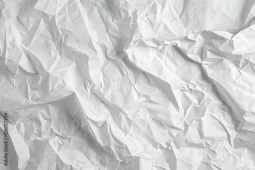 Obraz na płótnie Bright, white background with numerous folds and creases creates an interesting and dynamic composition. Perfect as a graphic background, pattern, or decorative element in artistic and graphic design w salonie