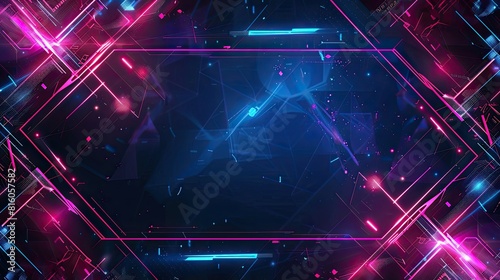 Gaming technology background. Gamer in futuristic. E-sports competition. Abstract geometric background hud display innovation 