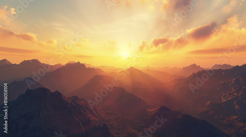 sunset in the mountains