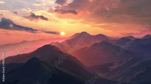 sunset in the mountains