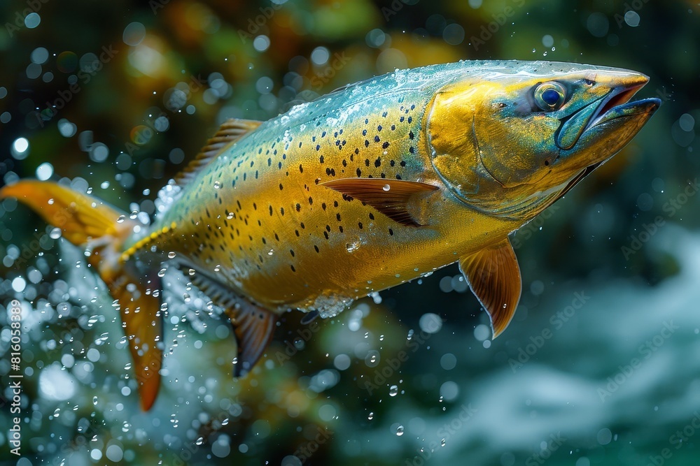 Mahi-Mahi Dorado leaping out of the water, perfect for sport fishing promotions. Mahi-Mahi Dorado leaping out of the water, perfect for sport fishing promotions.