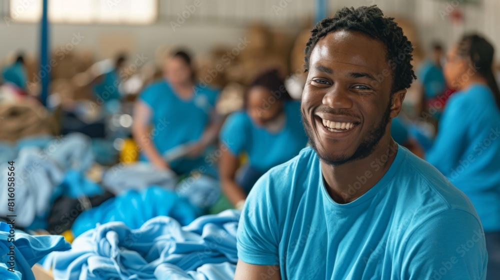 Fototapeta premium Smiling Volunteer at Charity Event