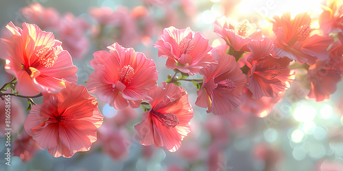 Blushing Blossoms: A Stunning Display of Pink Hibiscus Flowers