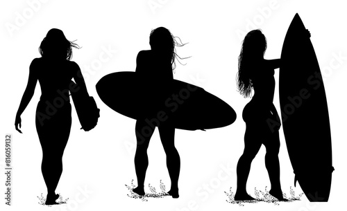 surfistas, contraluz, vector, tabla, surf, mar, atardecer, mujer surfista, silueta, tablista, ilustracion, arte surf, rosa, surfista en la playa, chica surf, mujer