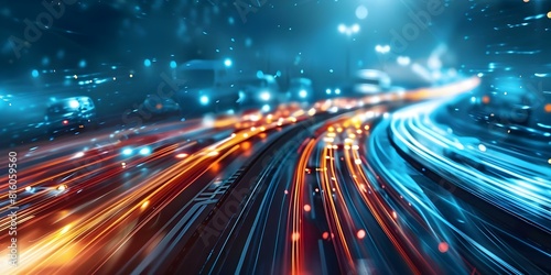 Fototapeta Naklejka Na Ścianę i Meble -  Selective focus rush hour traffic jam with copy space background. Concept Rush Hour Traffic, Selective Focus, Busy Road, Copy Space, Urban Commute