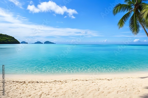 Beautiful empty tropical beach and sea landscape background 