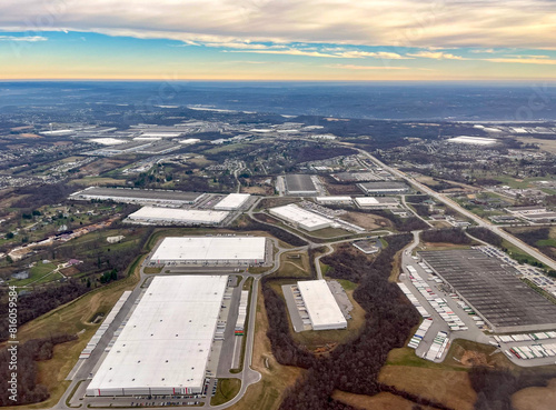 Aerial photo of warehouse and distribution centers near the Las Vegas International Airport