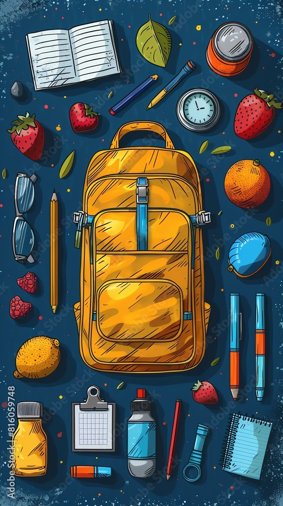Classroom flat design top view education theme cartoon drawing vivid, Classroom flat design top view education theme cartoon drawing vivid,