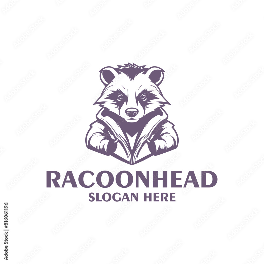 Raccoon head logo vector illustration Raccoon head logo vector illustration