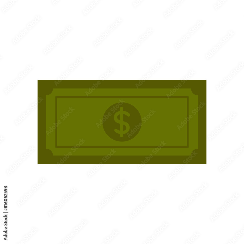 Paper money banknote. Cash currency stack. Green dollar banknote Paper money banknote. Cash currency stack. Green dollar banknote
