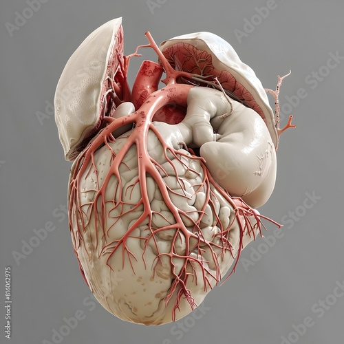 Detailed 3D Rendering of the Human Spleen Showing Its Intricate Vascular and Tissue Structures photo