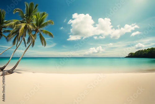 Beautiful empty tropical beach and sea landscape background 