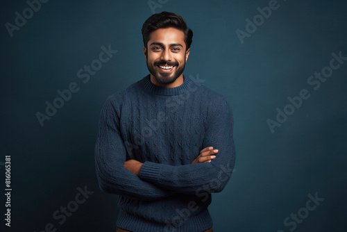 indian man wearing sweater