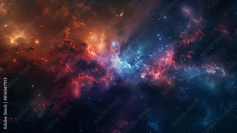 Fototapeta premium Hyper-Realistic Beauty Impressive Galaxy Nebula Captured in Stunning Detail and Splendor