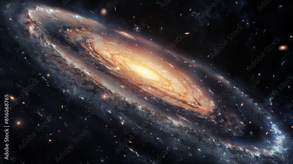 Fototapeta premium Hyper-Realistic Beauty Impressive Galaxy Nebula Captured in Stunning Detail and Splendor